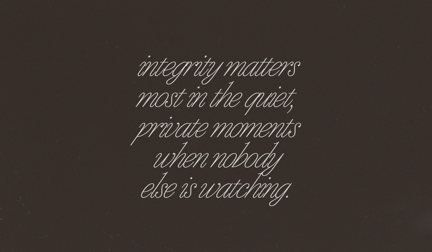 Monuments of Integrity